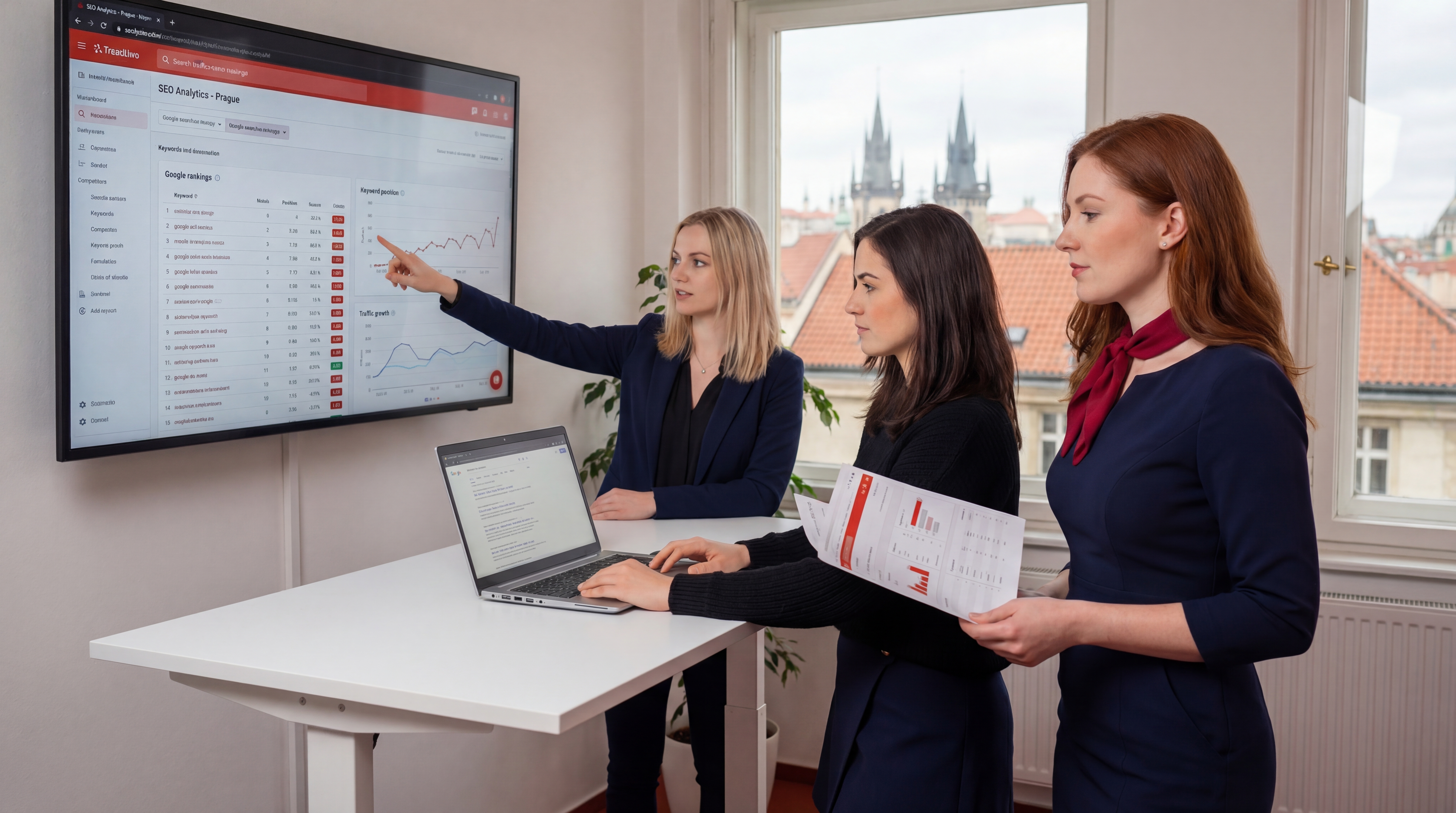 Moderní WordPress webová stránka na monitoru